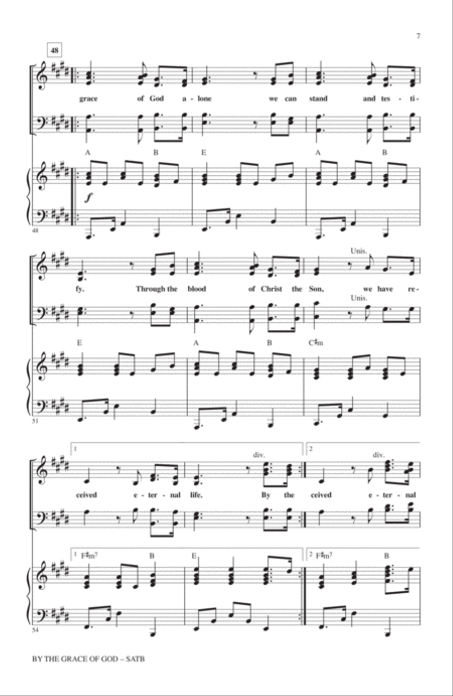 By The Grace Of God 4-Part scores gallery preview page 6