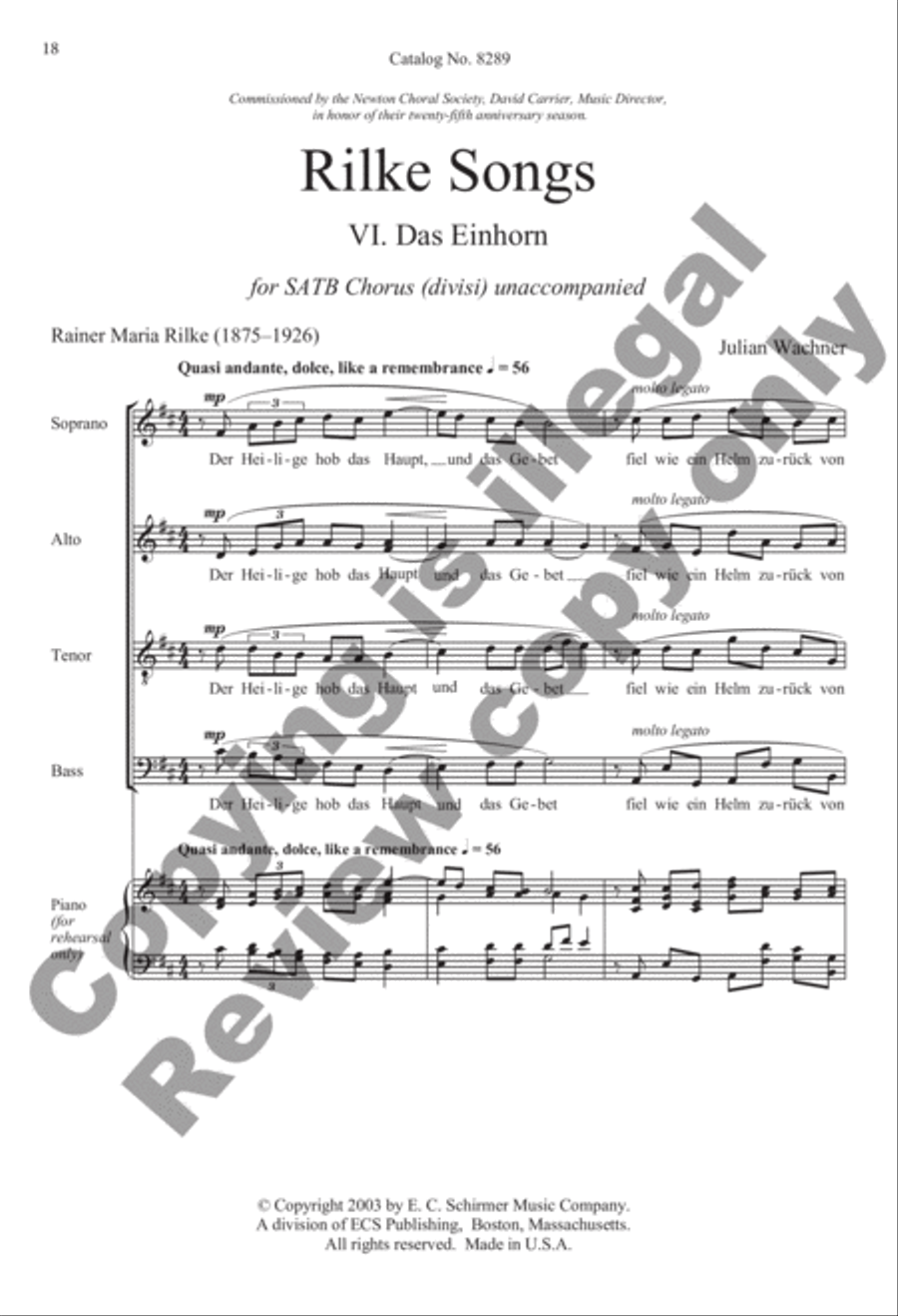 Selected Secular Choral Works of Julian Wachner 4-Part scores gallery preview page 32