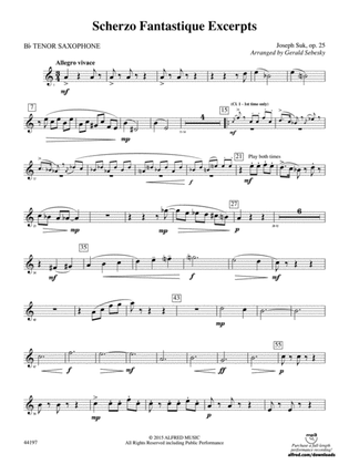 Scherzo Fantastique Excerpts: B-flat Tenor Saxophone
