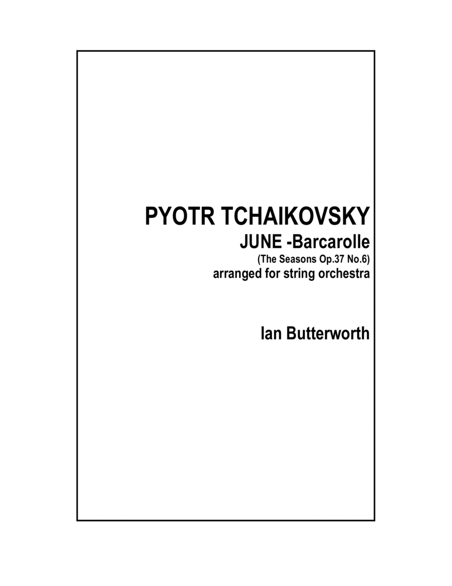 TCHAIKOVSKY June (The Seasons) for string orchestra String Orchestra scores gallery preview page 1