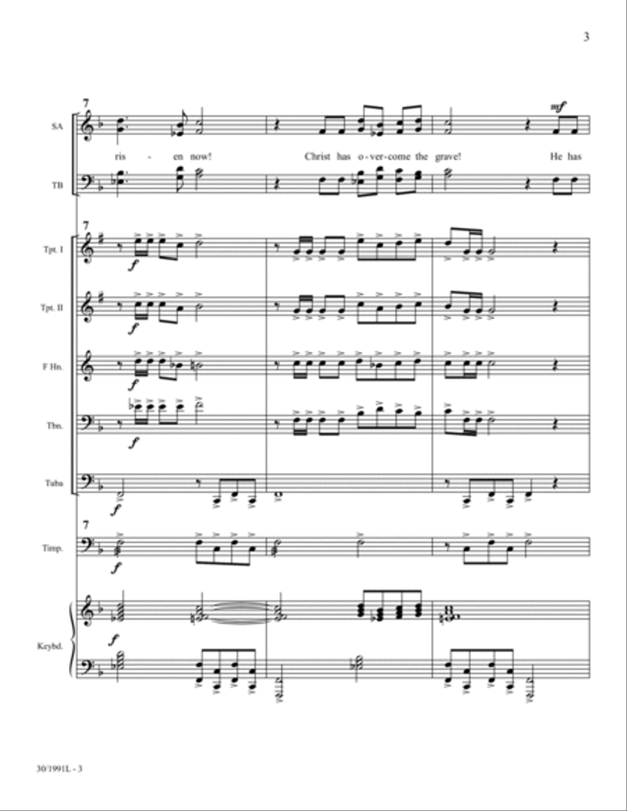 He Is Risen Now! - Brass and Timpani Score and Parts Horn scores gallery preview page 5