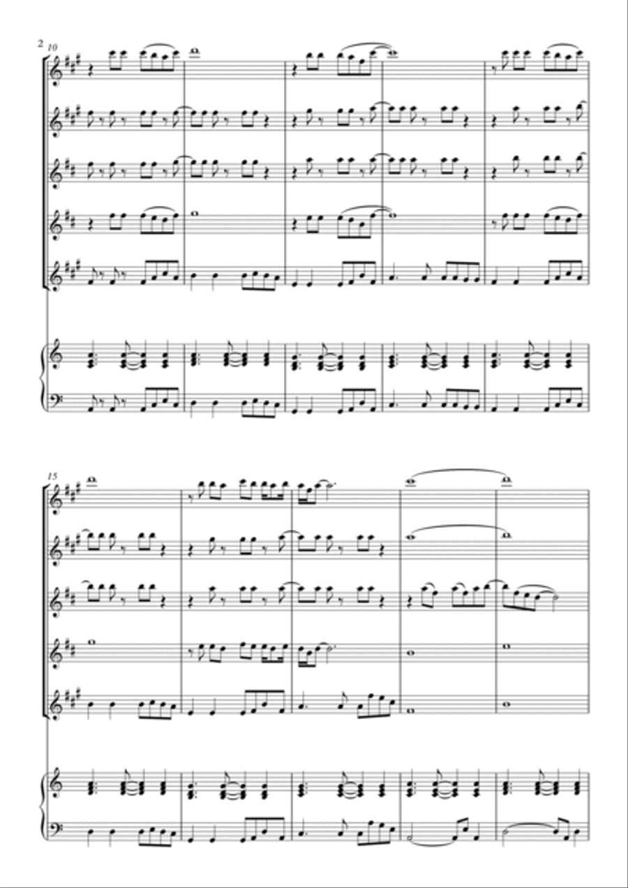 Flowers Saxophone Quintet scores gallery preview page 2
