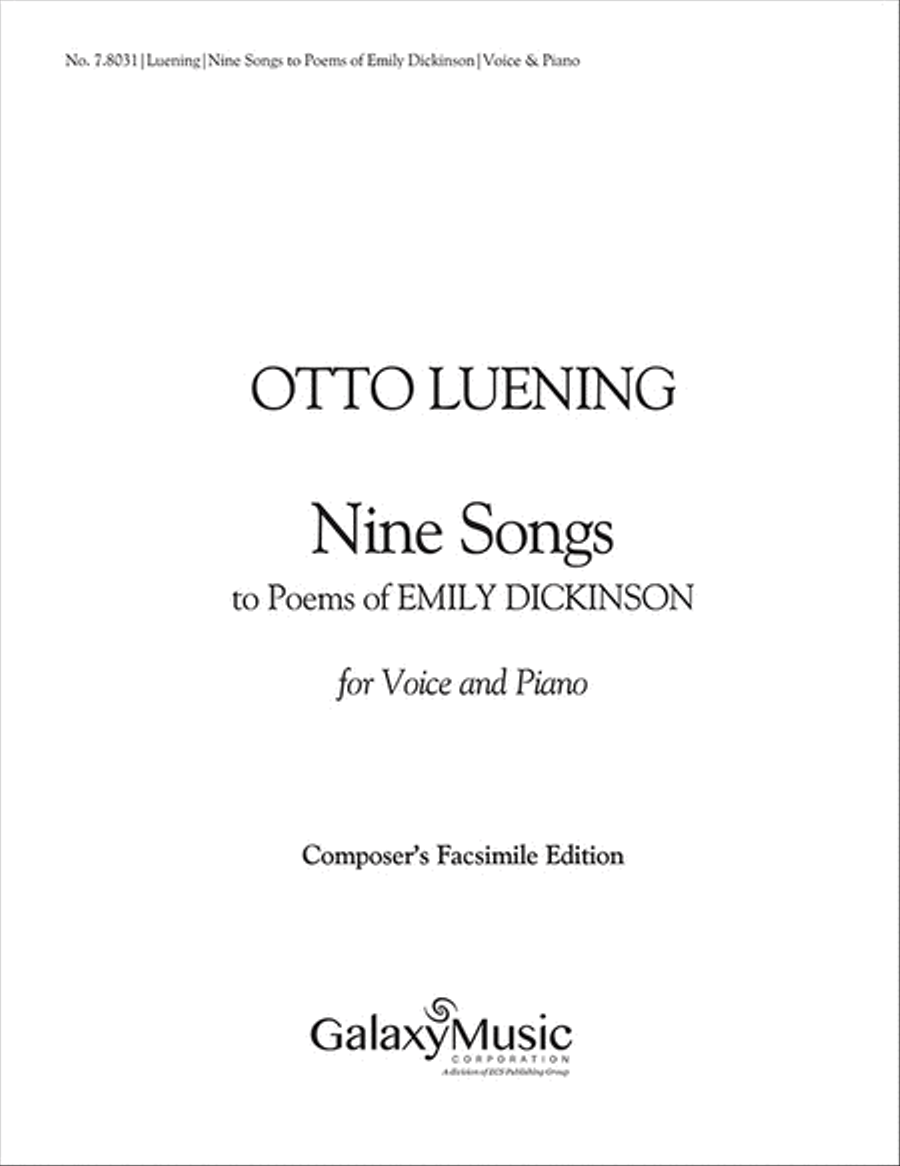 Nine Songs to Poems of Emily Dickinson High Voice scores gallery preview page 1