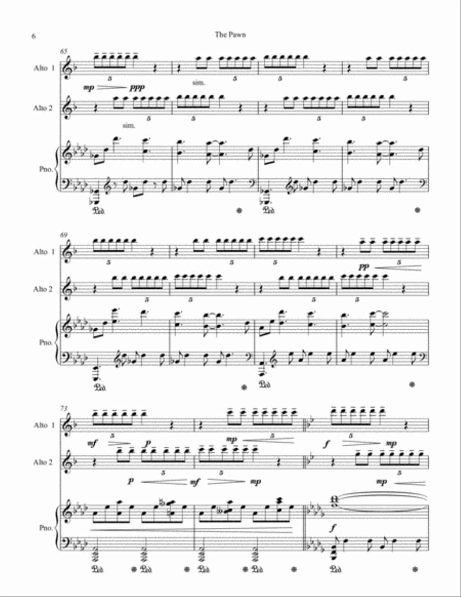 The Pawn Alto Saxophone scores gallery preview page 6