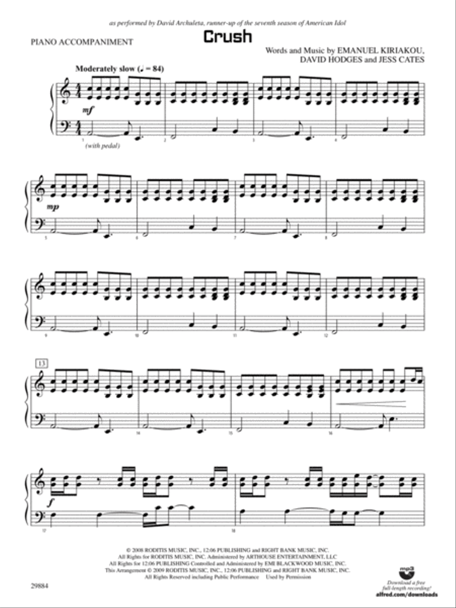 Crush: Piano Accompaniment Orchestra scores gallery preview page 1