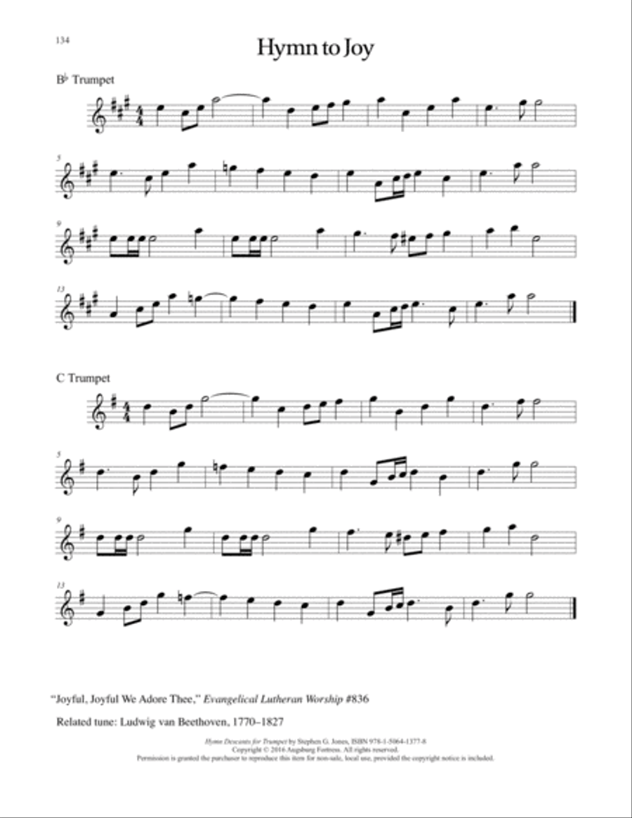Hymn Descants for Trumpet C Trumpet scores gallery preview page 135
