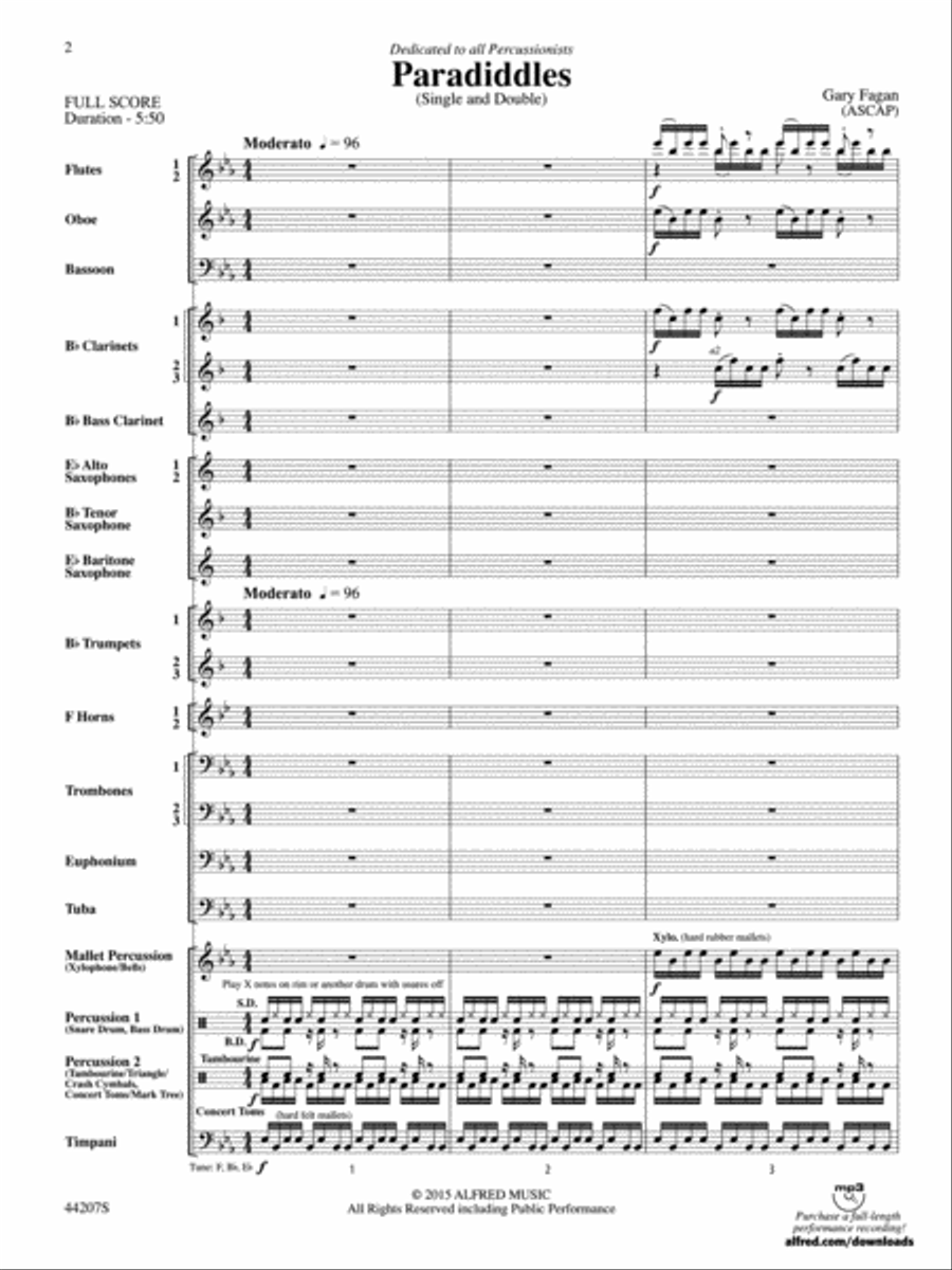 Paradiddles: Score Concert Band scores gallery preview page 2