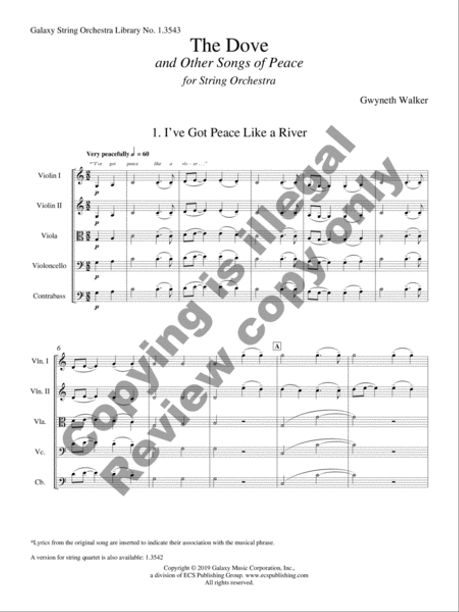 The Dove and Other Songs of Peace (Complete Set) String Orchestra scores gallery preview page 4