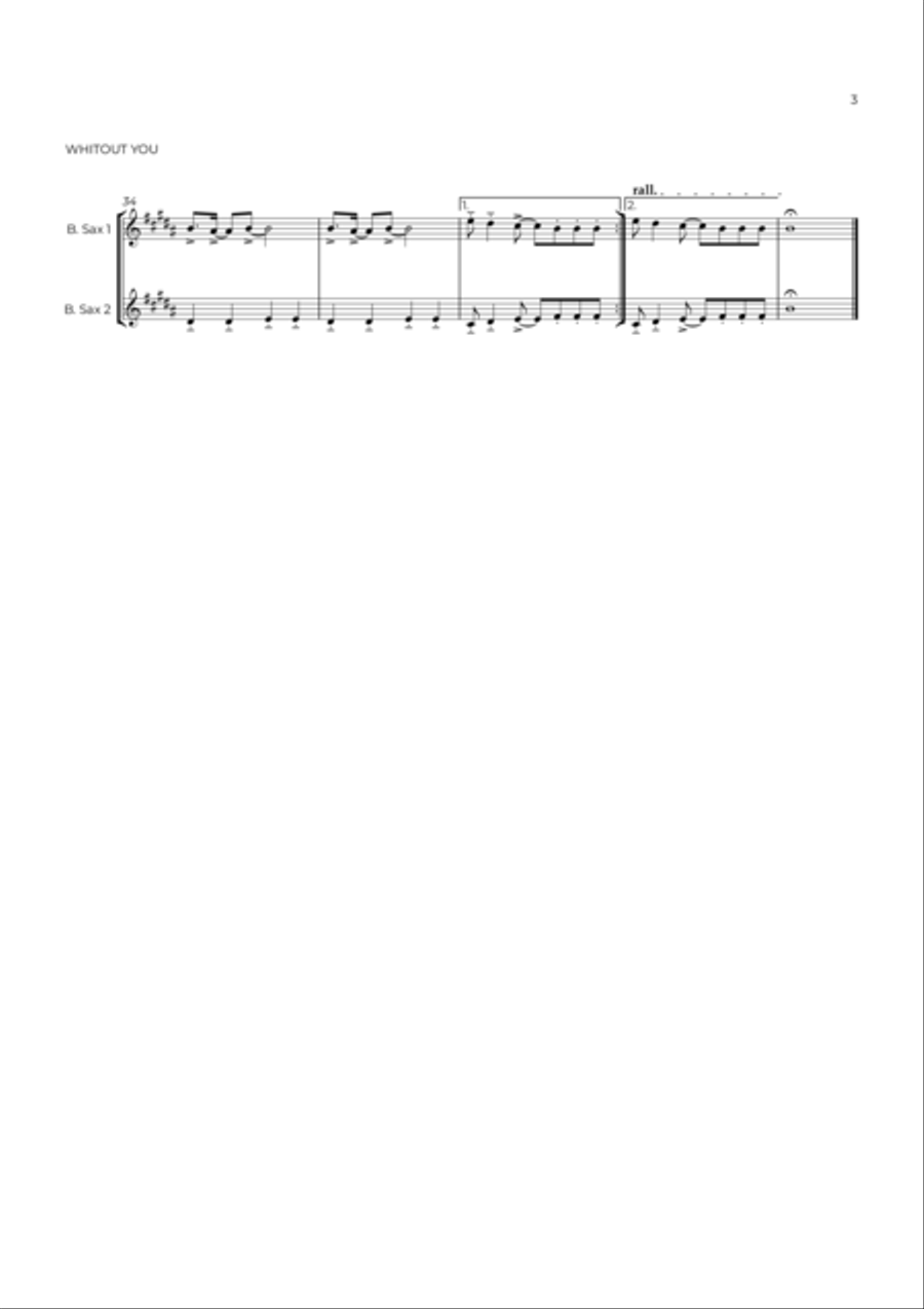 Without You Woodwind Duet scores gallery preview page 3