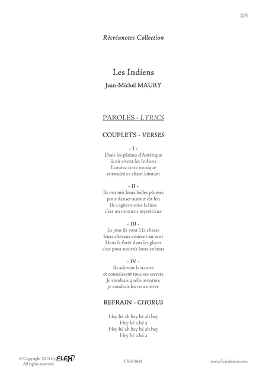 Les Indiens Children's Choir scores gallery preview page 2