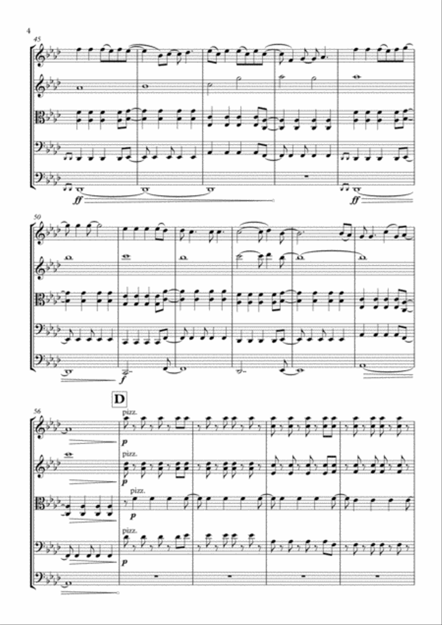 Viva La Vida String Quintet scores gallery preview page 4