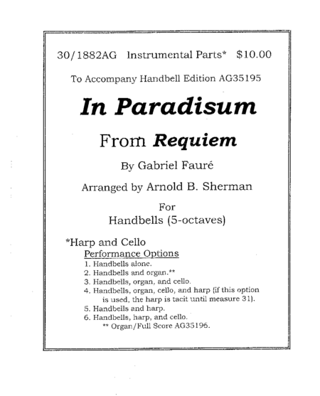 In Paradisum - Cello and Harp Parts