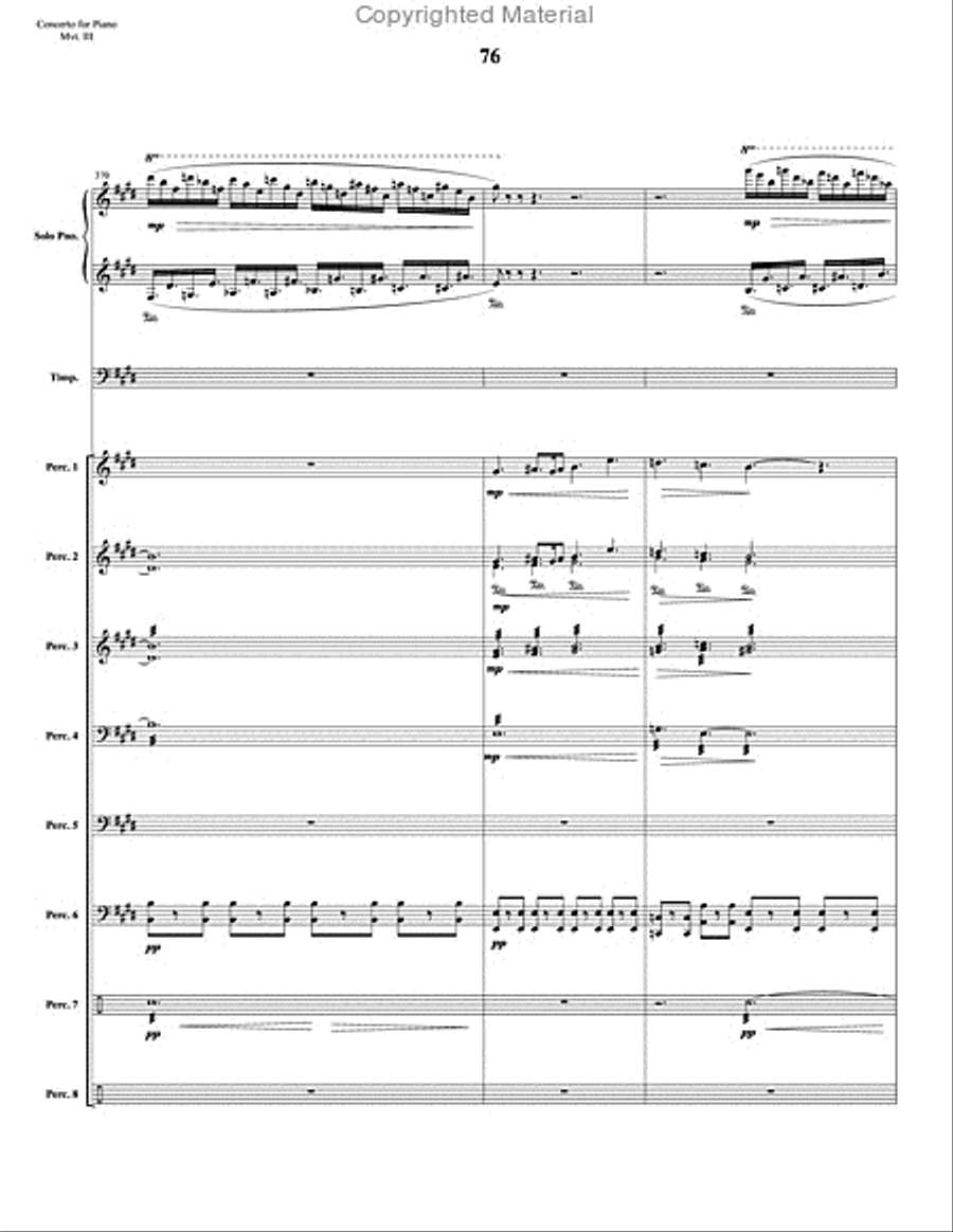 Concerto for Piano and Percussion Orchestra Percussion Ensemble scores gallery preview page 98