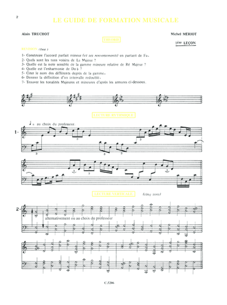 Guide de formation musicale - Volume 6 - elementaire 2