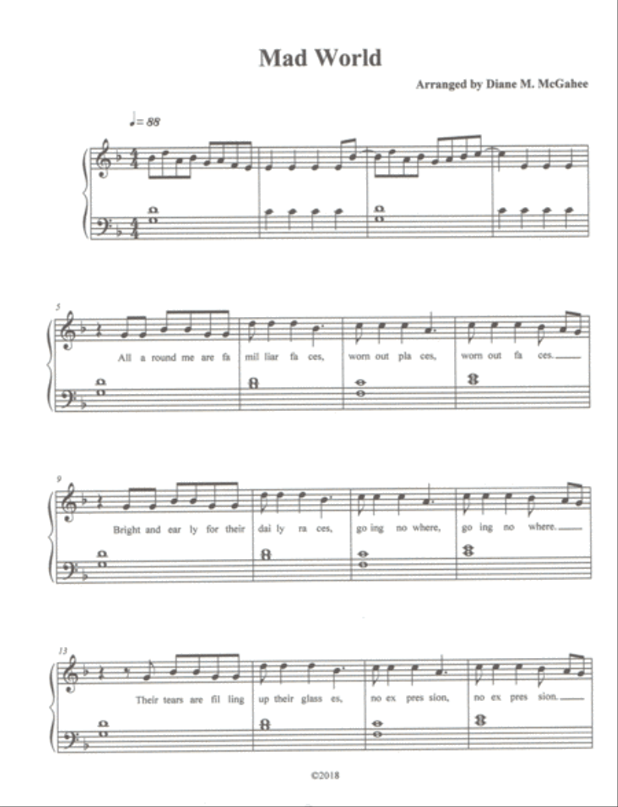 Mad World Small Ensemble scores gallery preview page 1