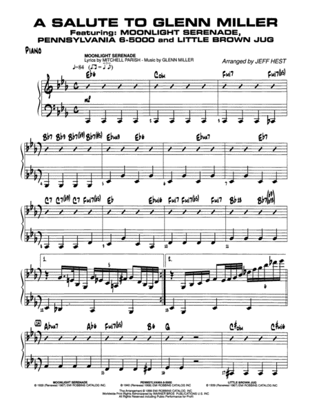 A Salute to Glenn Miller: Piano Accompaniment