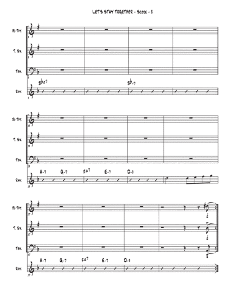 Let's Stay Together Tenor Saxophone scores gallery preview page 2
