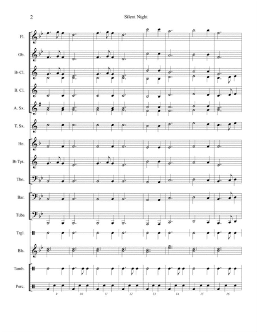 Silent Night Concert Band scores gallery preview page 2