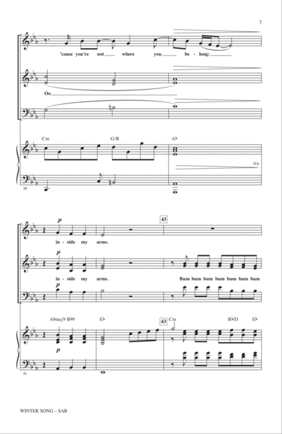 Winter Song (arr. Mac Huff) 3-Part scores gallery preview page 6