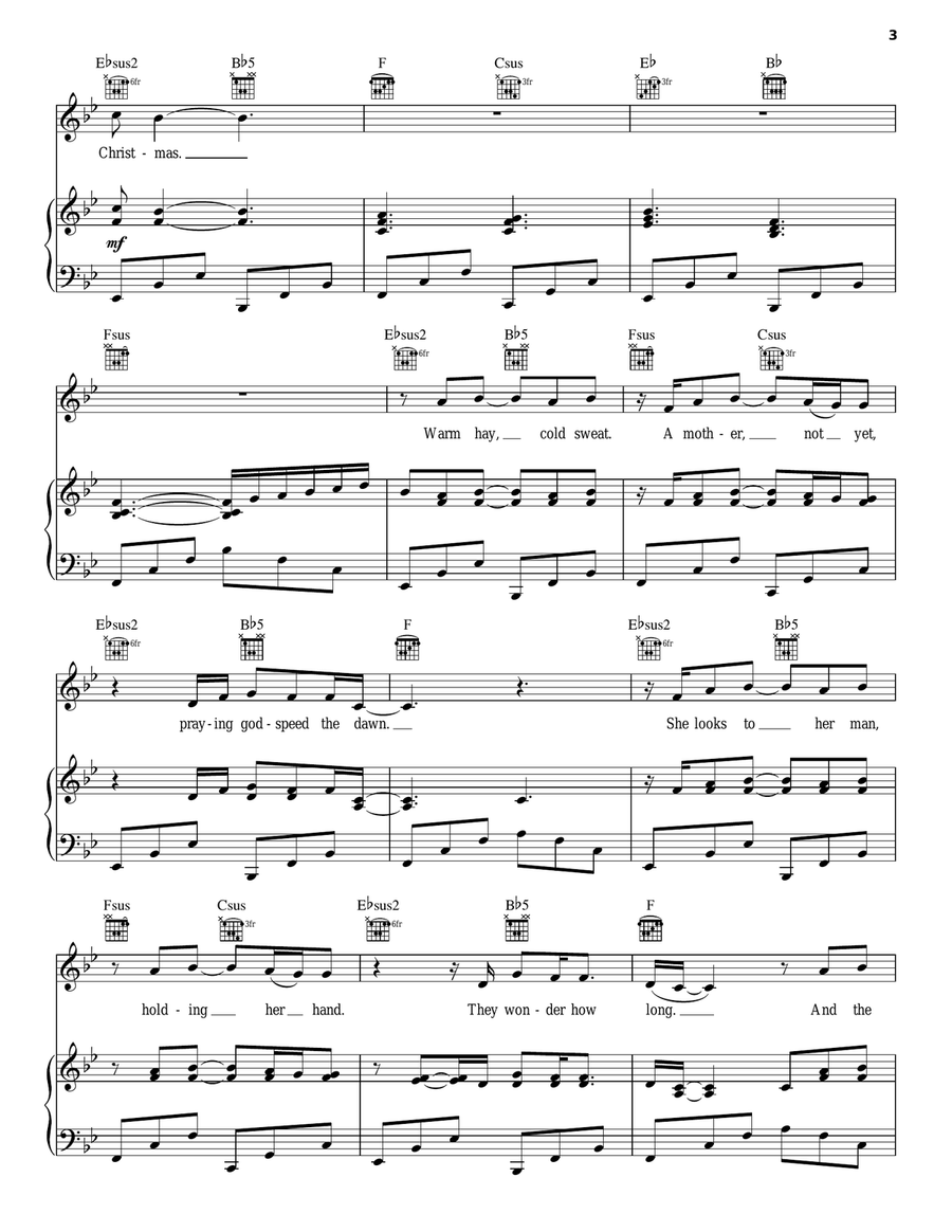 The Night Before Christmas Piano, Vocal, Guitar scores gallery preview page 3
