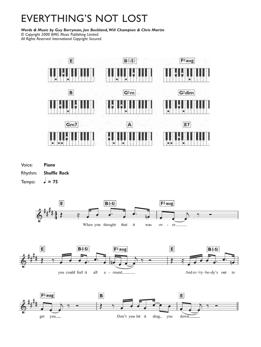 Everything's Not Lost Piano scores gallery preview page 1