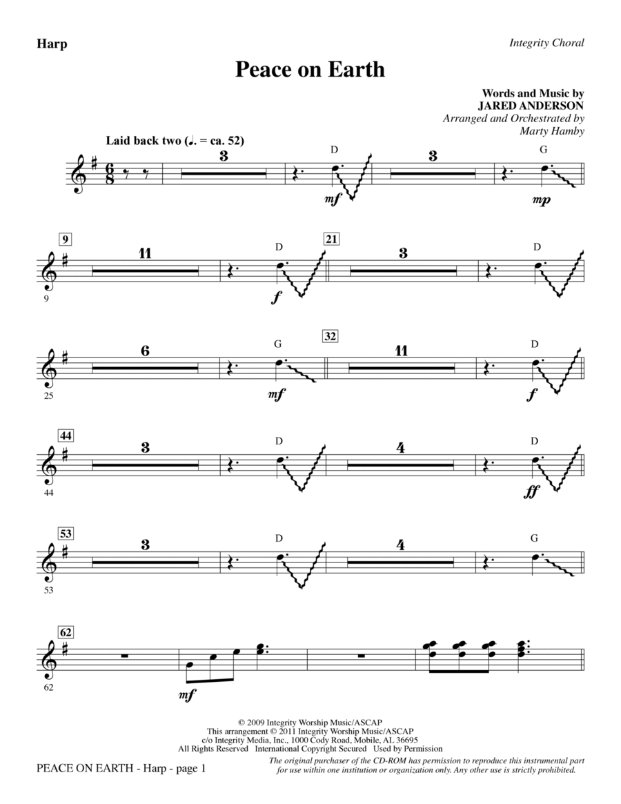 Peace On Earth - Harp Peace On Earth - Harp Choir scores gallery preview page 1