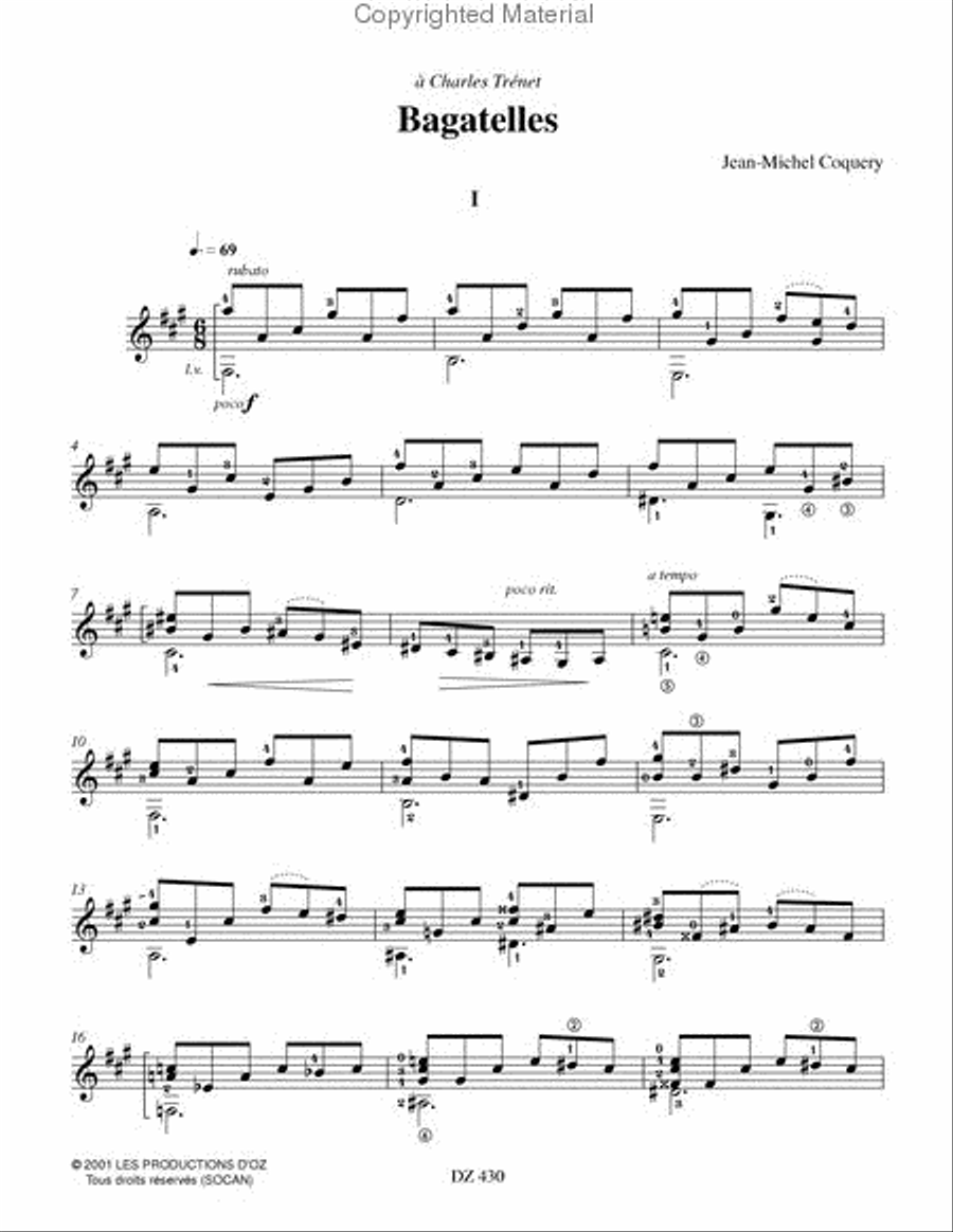 Bagatelles Classical Guitar scores gallery preview page 2