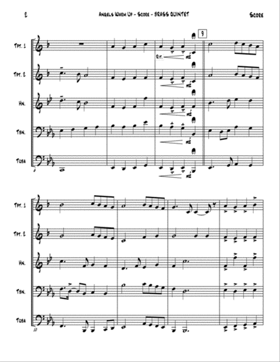 Angels Warm Up (Angels We Have Heard On High) Brass Ensemble scores gallery preview page 3