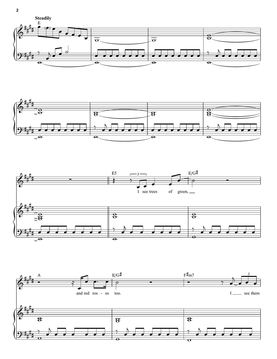 What A Wonderful World Piano, Vocal, Guitar scores gallery preview page 2