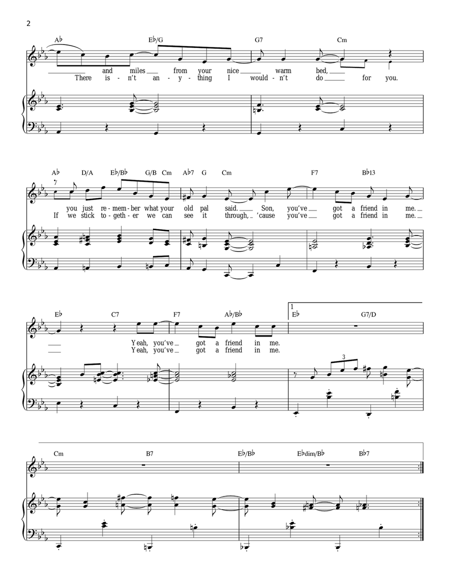 You've Got A Friend In Me (from Toy Story) Piano, Vocal scores gallery preview page 2