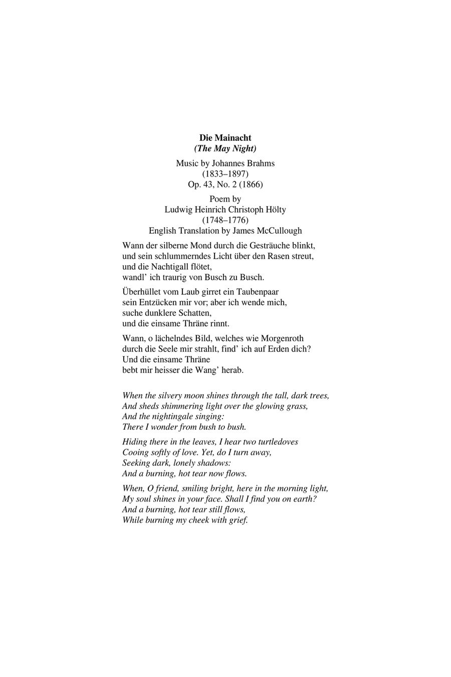 Die Mainacht (The May Night) TTBB scores gallery preview page 3