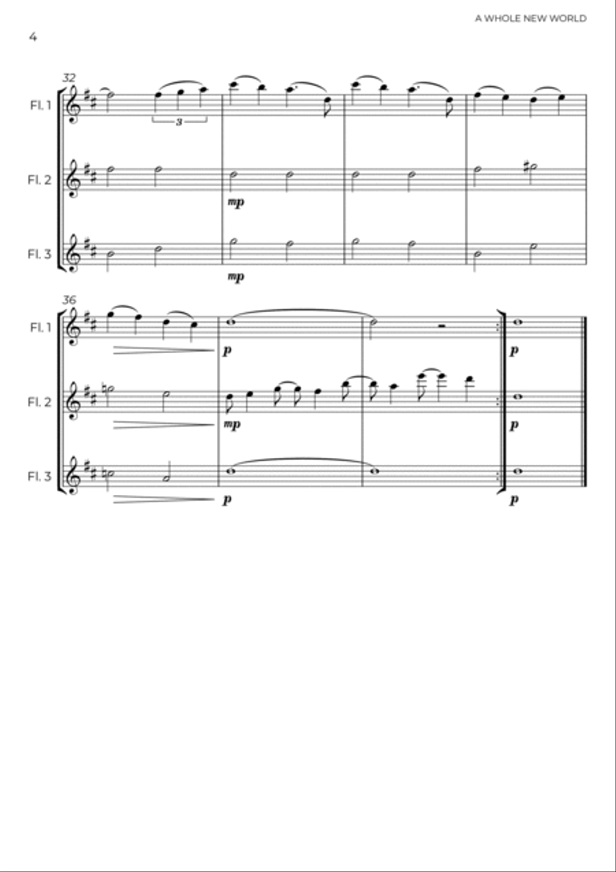 A Whole New World Woodwind Trio scores gallery preview page 4