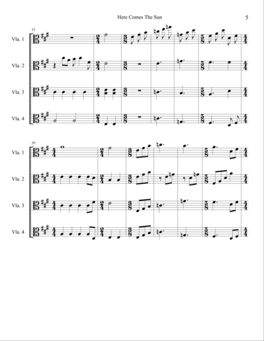 Here Comes The Sun Viola scores gallery preview page 6