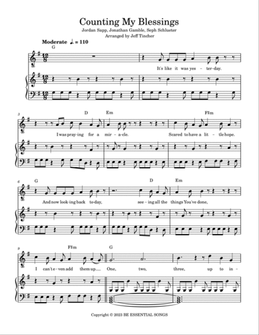 Counting My Blessings Piano, Vocal, Guitar scores gallery preview page 2