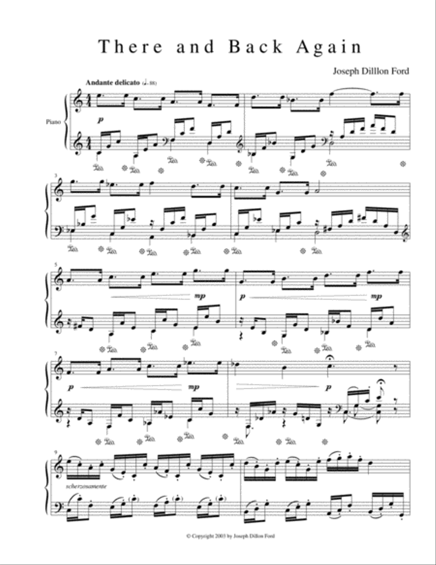 There and Back Again for piano solo Piano Solo scores gallery preview page 1