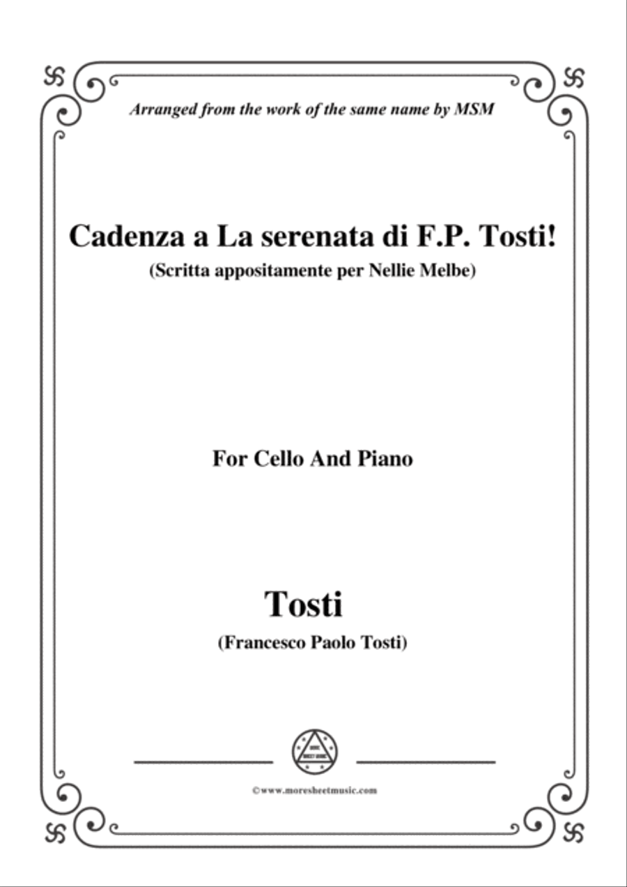 Tosti-Cadenza a La serenata(Scritta appositamente per Nellie Melbe), for Cello and Piano Piano scores gallery preview page 1