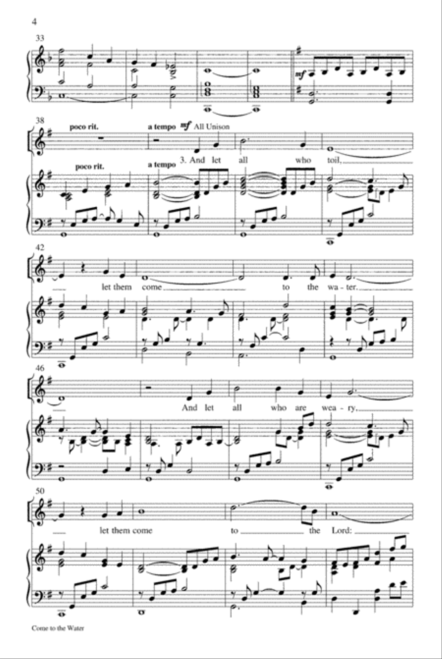 Come to the Water 4-Part scores gallery preview page 4
