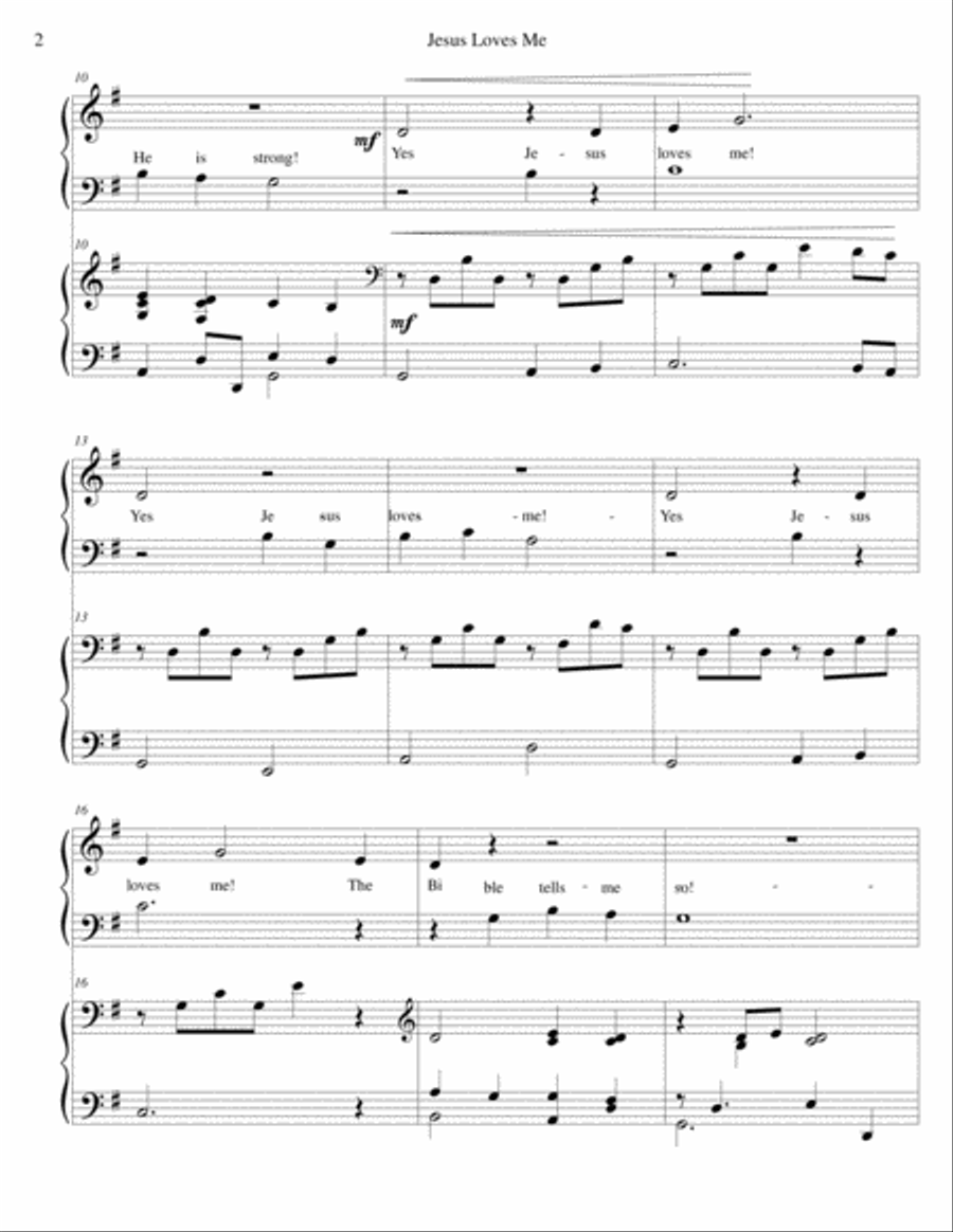 Jesus Loves Me Jesus Loves Me Easy Piano scores gallery preview page 2