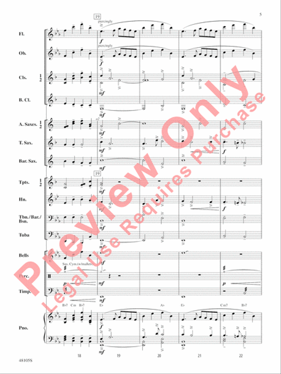 Walking Tune Concert Band scores gallery preview page 6