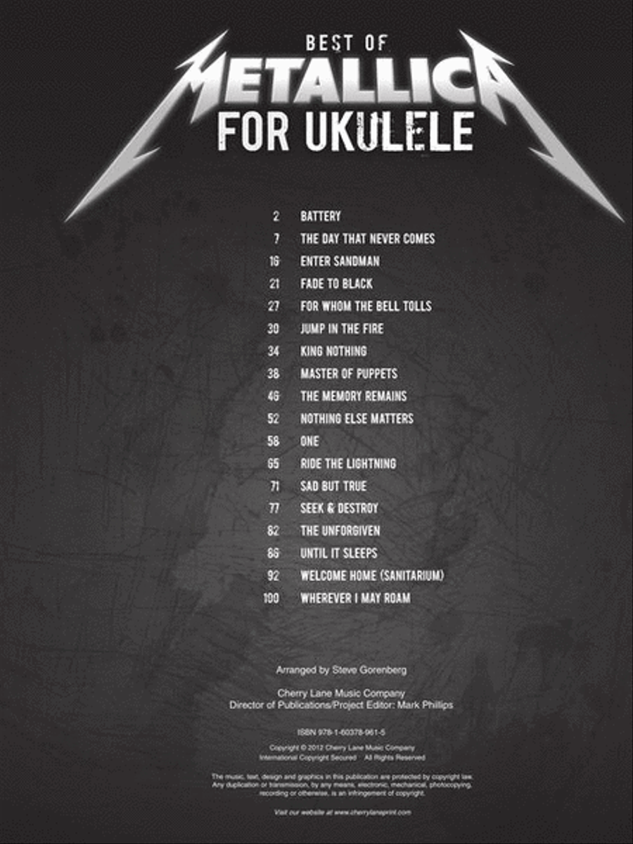 Best of Metallica for Ukulele