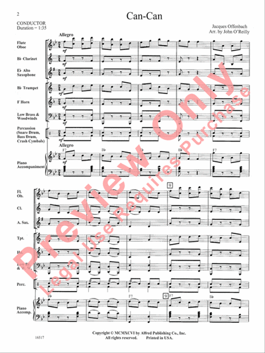 Can-Can Concert Band scores gallery preview page 3