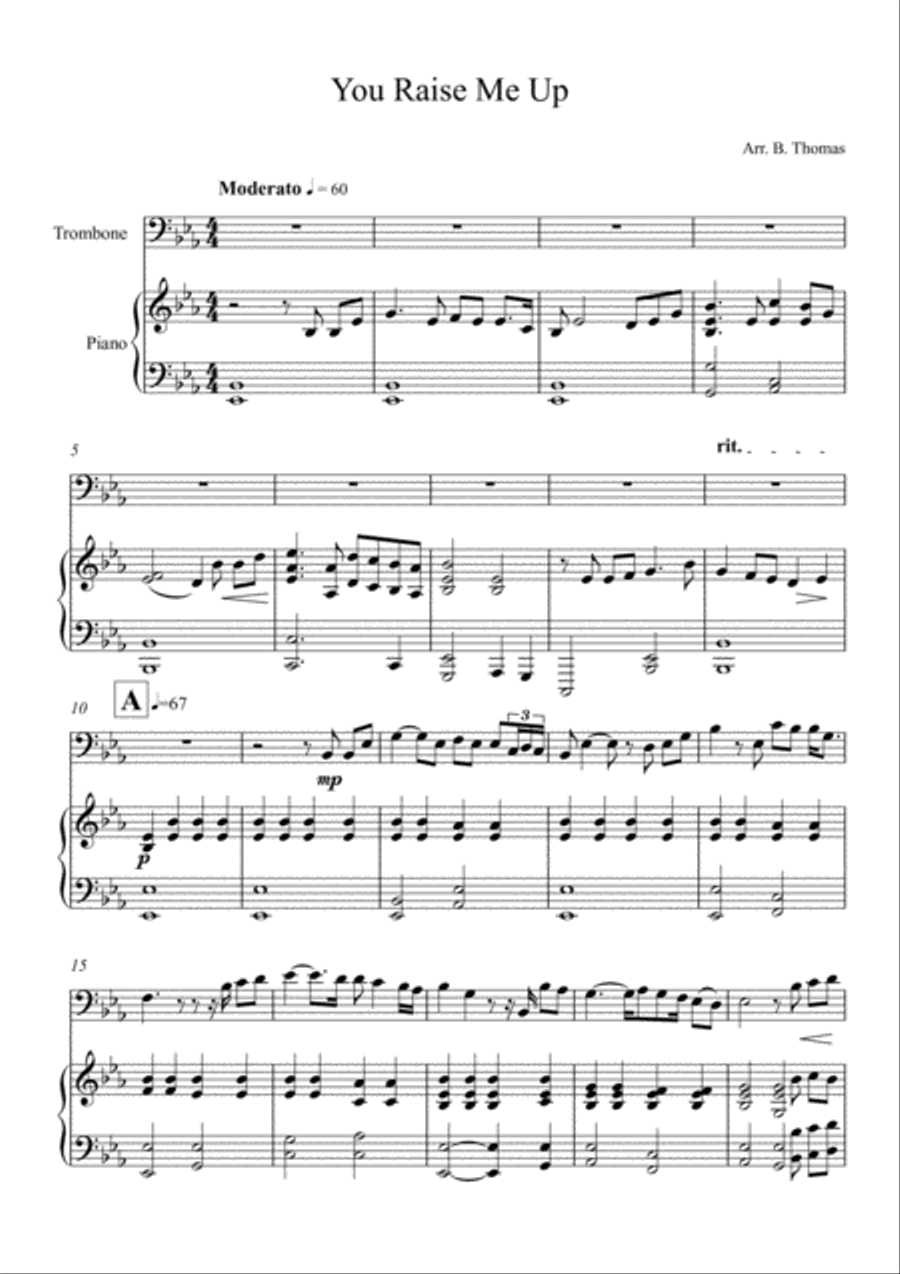 You Raise Me Up Piano scores gallery preview page 1