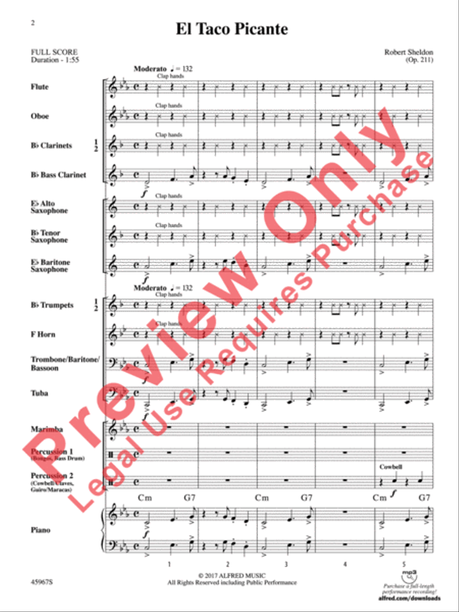 El Taco Picante El Taco Picante Concert Band scores gallery preview page 3