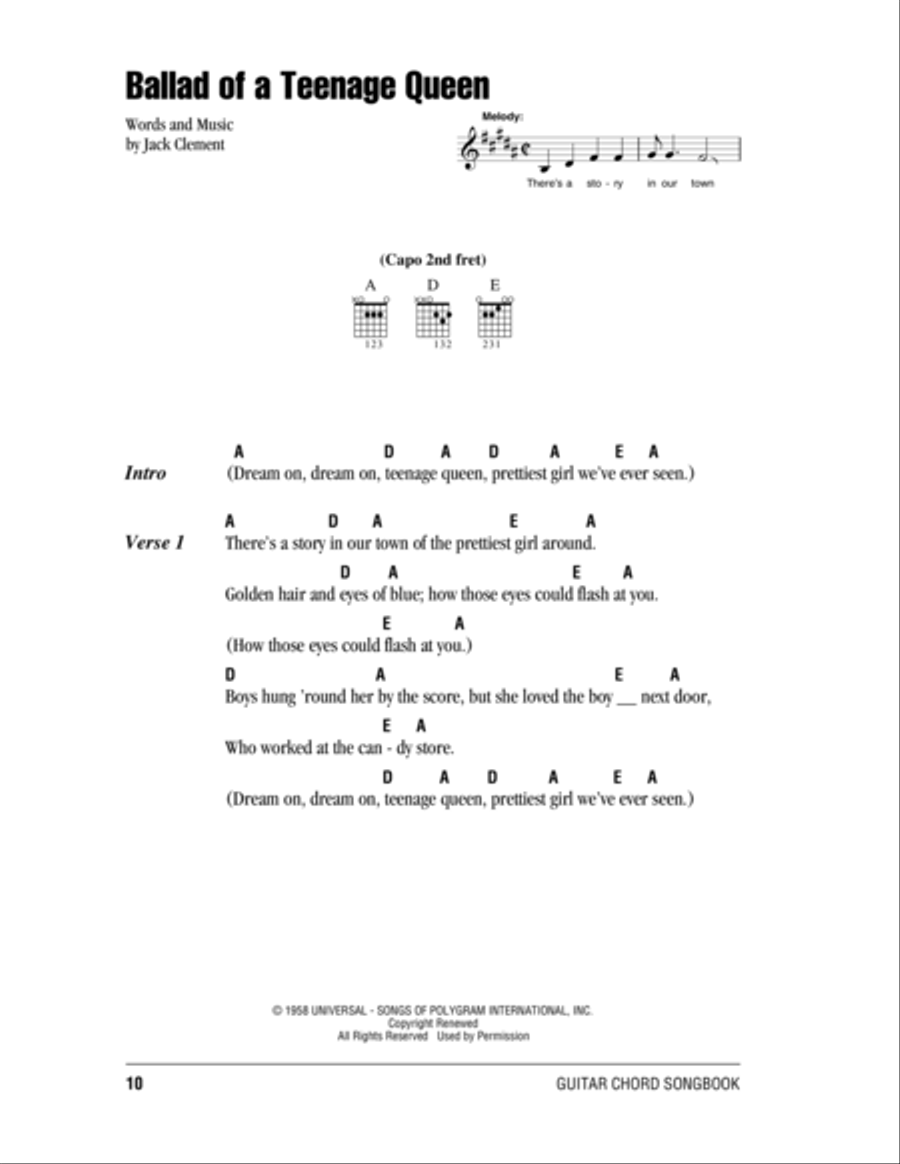 Ballad Of A Teenage Queen Electric Guitar scores gallery preview page 1