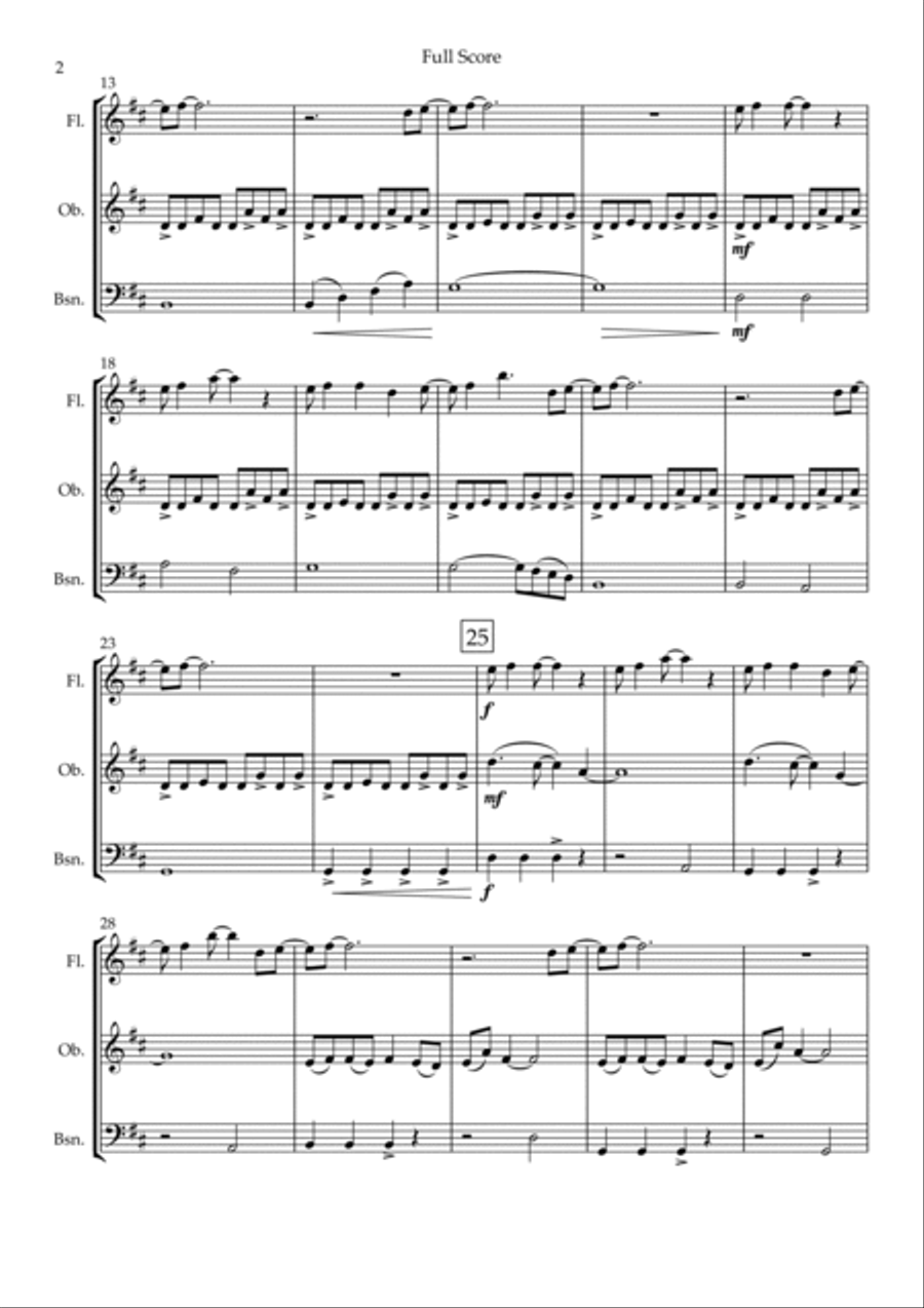 Without You Woodwind Trio scores gallery preview page 2