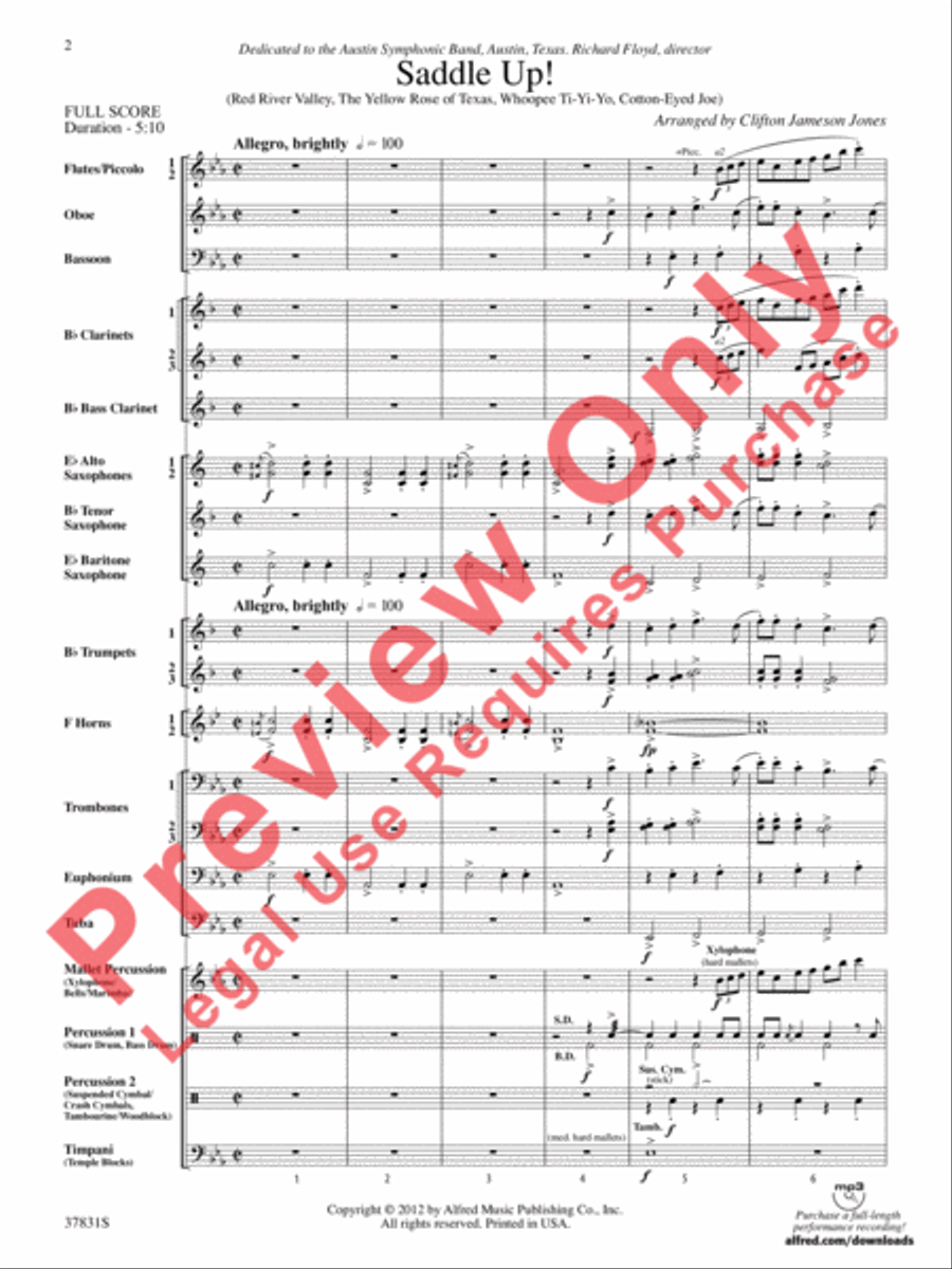 Saddle Up! Saddle Up! Concert Band scores gallery preview page 3
