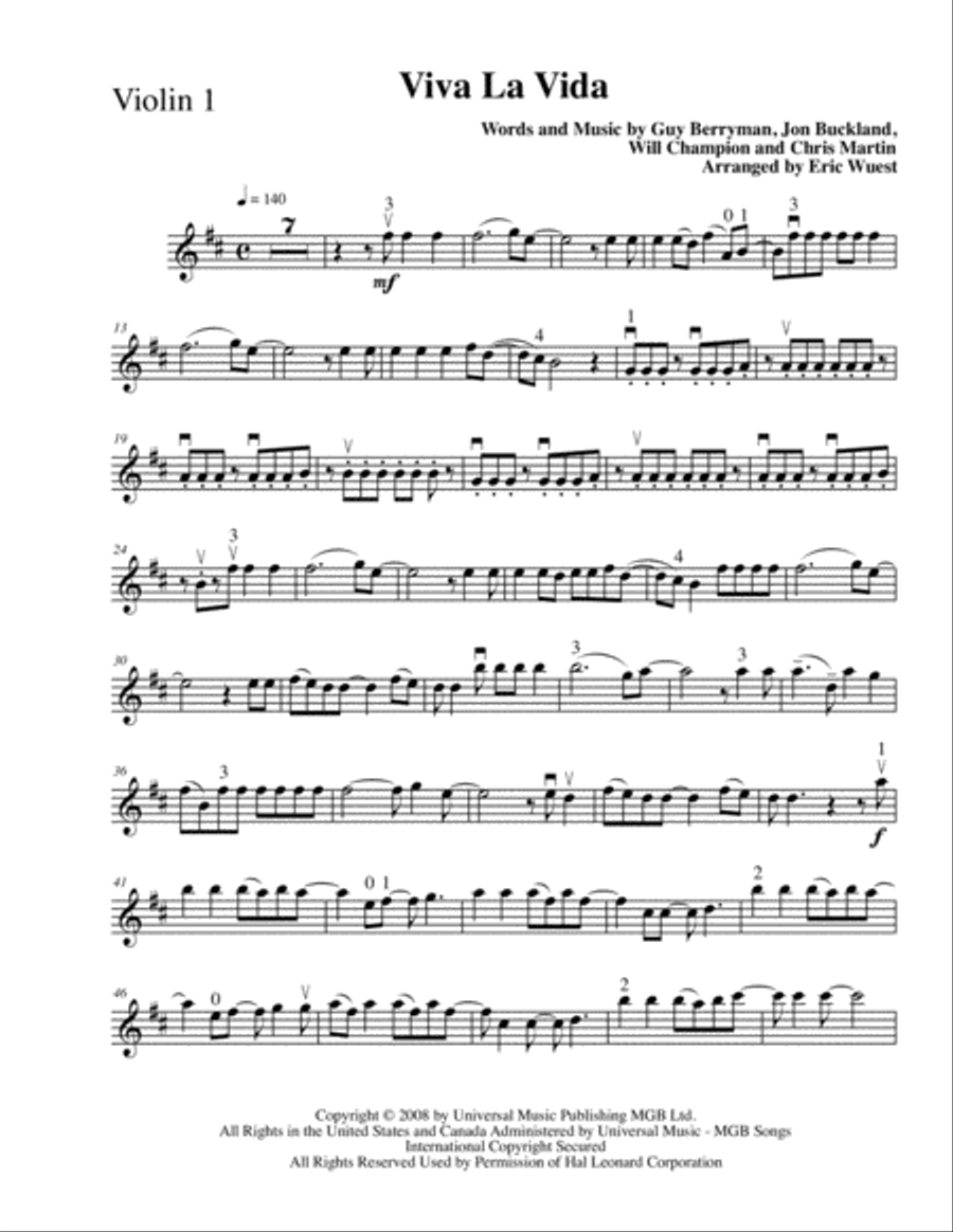 Viva La Vida String Trio scores gallery preview page 1