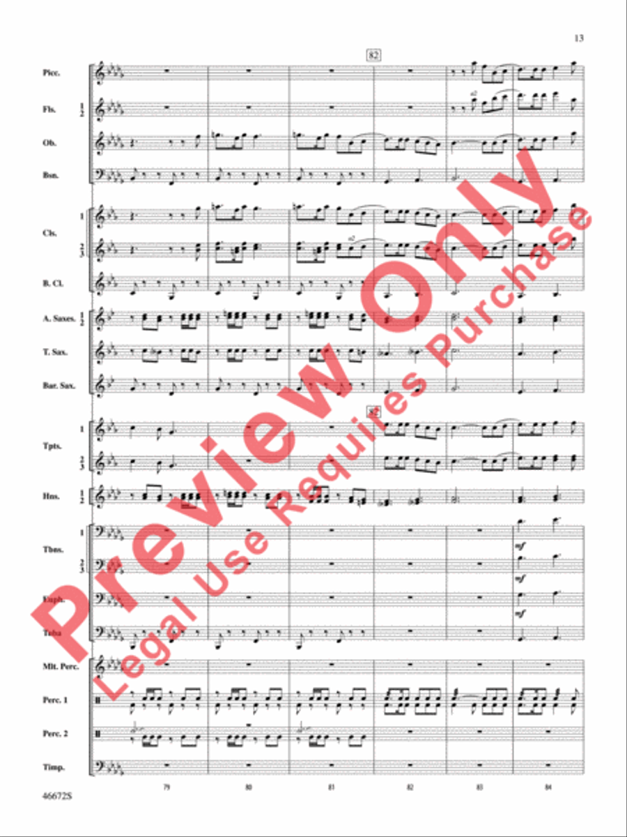 Variants on an English Sea Song Concert Band scores gallery preview page 14