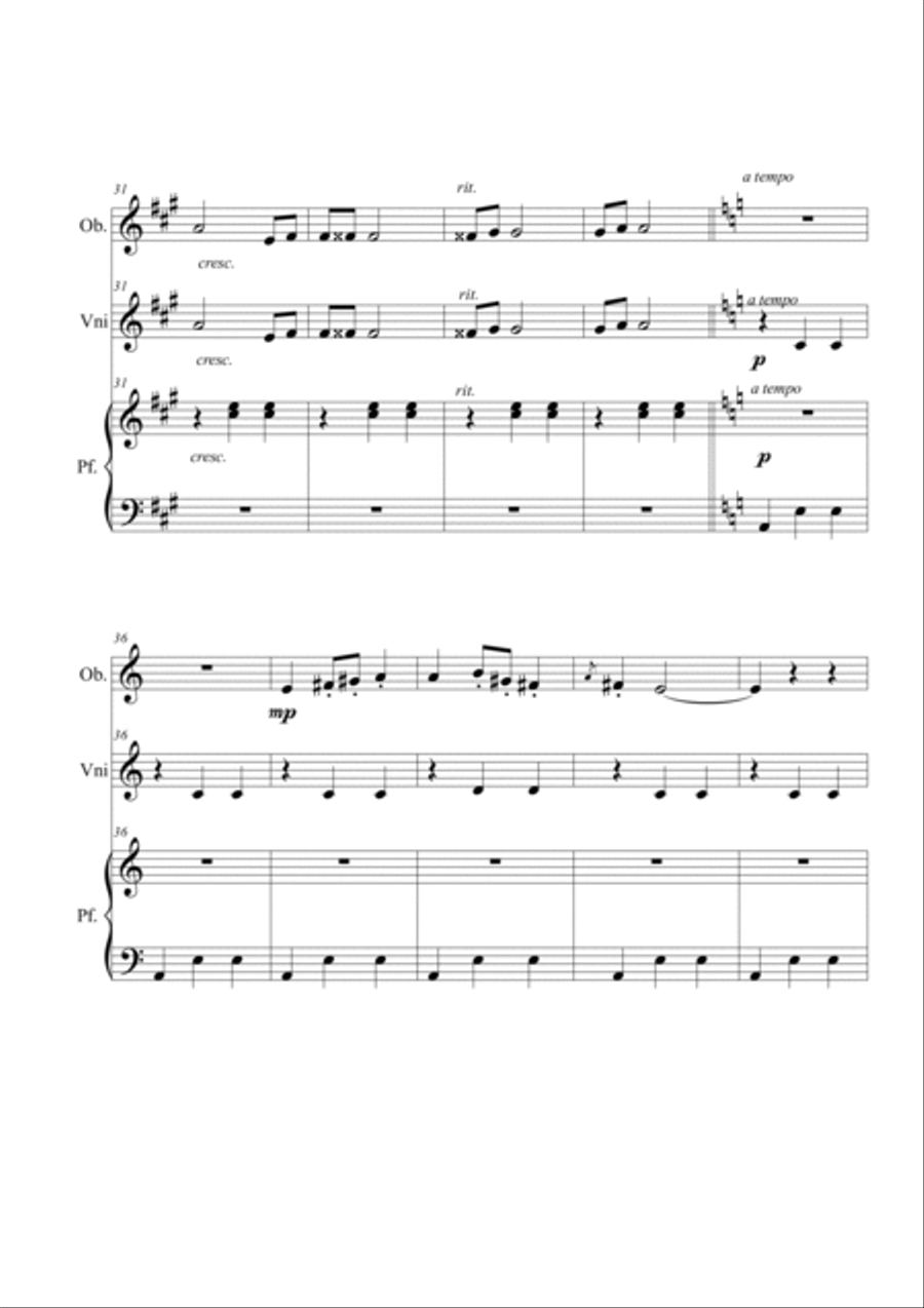 Walzer op. 12 n. 2. Trio oboe, violin and piano English Horn scores gallery preview page 4
