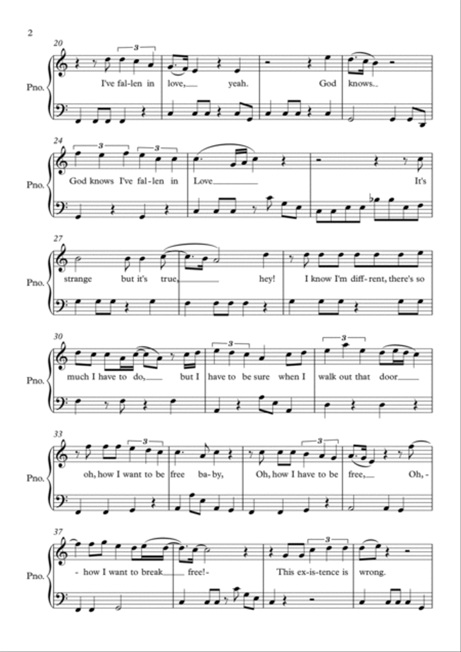 I Want To Break Free Easy Piano scores gallery preview page 2